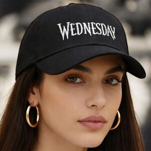 2 for $30 | Black 'Wednesday' Embroidered Cap